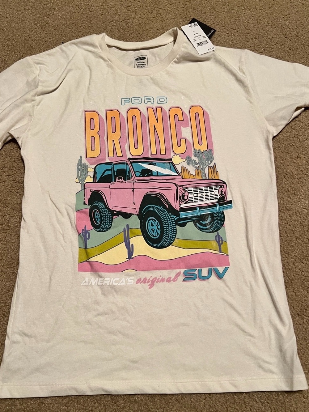 Ford Bronco Graphic Tee - Pink/White, Women’s Medium, NWT